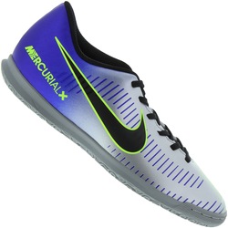 chuteira futsal nike mercurial vortex rosa e prata