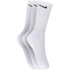 Kit de Meias Cano Alto Nike Everyday Cushioned Crew com 3 Pares - Adulto