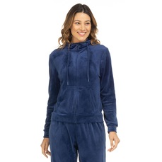 Jaqueta de Plush Feminina Oxer com Capuz e Bolso
