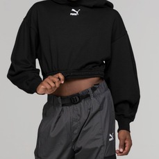 Blusa Cropped Manga Longa Puma com Capuz Classics TR