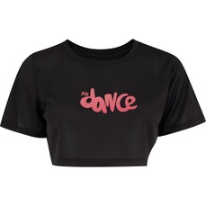 Blusa Cropped Feminina Fit Dance Manga Curta