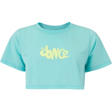 Blusa Cropped Feminina Fit Dance Manga Curta