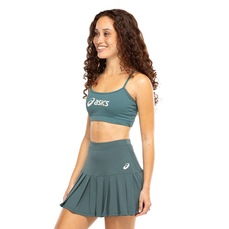 Top Fitness com Bojo Fixo ASICS Logo Alça Cruzada Baixa Sustentação Adulto