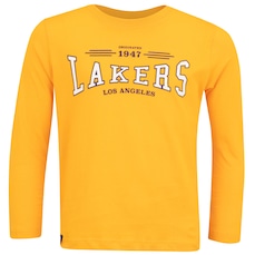 Camiseta do Los Angeles Lakers Infantil NBA Manga Longa Placement N0325