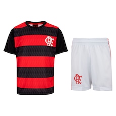 Kit de Uniforme do Flamengo Infantil Braziline Mini Craque Camiseta + Calção
