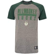 Camiseta do Milwaukee Bucks Masculina NBA Manga Raglan N5595