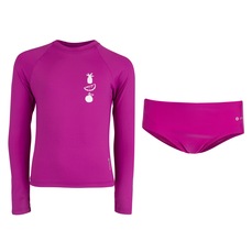 Conjunto Infantil Oxer Camiseta Manga Longa + Sunga com Proteção UV Menina