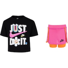 Conjunto Infantil Nike Just Believe Camiseta + Short-Saia
