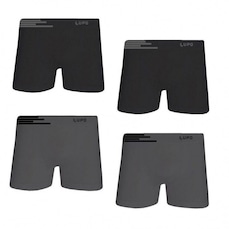Cueca Boxer Lupo Microfibra sem Costura - Adulto - 4 unidades