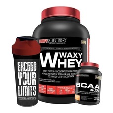 Kit Waxy Whey Mor 900g + BCAA 100g Tang + Coqueteleira - Bodybuilders
