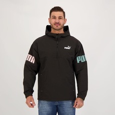 Jaqueta com Capuz Puma Corta Vento Power 1/2 Zip - Masculina