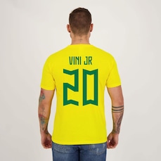 Camisa do Brasil Futfanatics 20 Vini Jr - Masculina