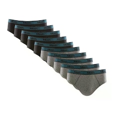 Kit 10 Cueca Mash Slip Algodão Elástico Binado Confortável Masculina