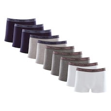Kit 10 Peças Cueca Boxer Mash Algodão Elástico Binado Masculina
