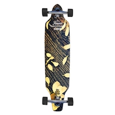 Skate Longboard Wood Light Montado Flower Yellow
