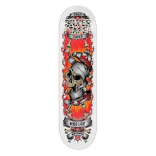 Shape de Skate Wood Light Marfim New School Silver Tape