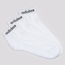 Kit Meias adidas Logo Linear - 3 Pares - Adulto