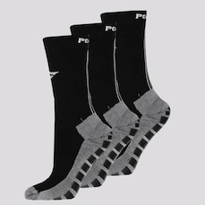 Kit Meias Penalty Grip Antiderrapante - 3 Pares - Adulto