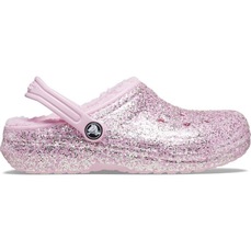 Sandália Crocs Classic Lined Glitter Clog T Flamingo - Feminino
