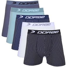 Kit Cuecas Boxer Risca de Giz Microfibra Dorbe - Masculina - 5 unidades