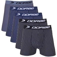 Kit Cuecas Boxer Risca de Giz Microfibra Dorbe - Masculina - 5 unidades