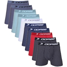 Kit de Cuecas Boxer Dorbe Risca de Giz Microfibra - 10 Unidades - Adulto