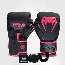Kit Boxe Muay Thai Venum Luvas + 2m Bandagem + Bucal New Impact Evo