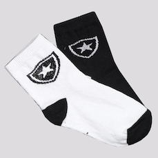 Kit Meias Rikam do Botafogo Cano Médio Escudo - 2 Pares - 26 a 32 - Infantil