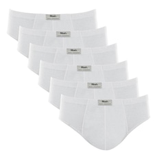 Kit 6 Cuecas Slip Algodão Lisa Mash - Adulto