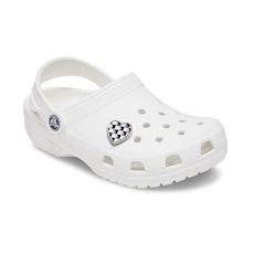 Jibbitz Crocs Coração Xadrez Prateado