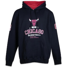 Blusão De Moletom New Era Com Capuz Plus Size Canguru Fechado Chicago Bulls - Masculino