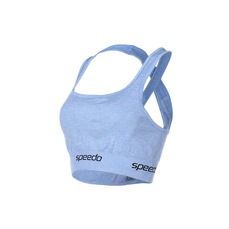 Top Duplo De Alça Cruzada Rajado Speedo -  Azul Claro Preto