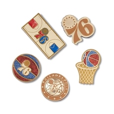 Kit Jibbitz Crocs Nba Philadelphia 76Ers Pack Com 5 Peças