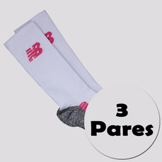 Kit Meias New Balance com 3 Pares Cano Alto Feminina