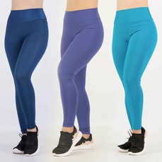 Kit Calça Legging Area - Feminina - 3 unidades