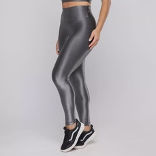Calça Legging Orbis Fitness Cintura Alta Poliamida Brilho Laminado - Feminina