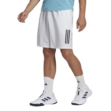 Short Adidas Club 3 Listras Branco e Preto - Masculino