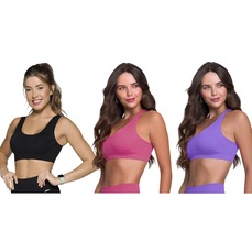 Top Canelado Selene Sem Costura - 3 Unidades - Feminino