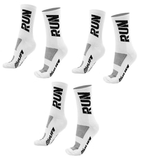 Kit 3 Pares Meias de Corrida Hupi Run Cano Médio 36 A 42 - Adulto