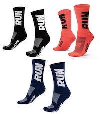 Kit 3 Pares Meias de Corrida Hupi Run Cano Médio 36 A 42 - Adulto
