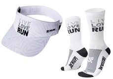 Kit de Corrida Viseira Hupi Live Love Run + Meia (Tamanho 36-42 ) - Unissex