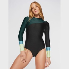 Body Manga Longa Bodyforsure Liso Deep Water - Feminino