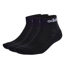 Meia Adidas Cano Baixo Cush Linear Ankle 3 Pares