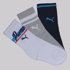 Kit Meia Puma Cano Longo 3 Pares - Infantil