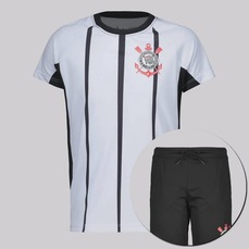 Kit de Camisa + Bermuda do Corinthians Futfanatics Infantil