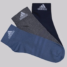 Kit 3 Pares de Meia Cano Baixo adidas Finas Unissex