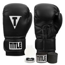 Kit Luva de Boxe Muay Thai Essencial + 1 Par de Bandagem 3M + 1 Protetor Bucal - Title