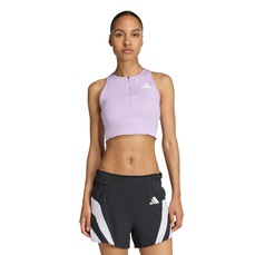 Top Feminino adidas Adizero com bolso para gel Crop