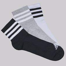 Kit Meia Cano Médio adidas Essentials 3S SPW 3 Pares Unissex