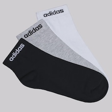 Kit 3 Pares de Meia Cano Médio adidas Logo Linear ESS